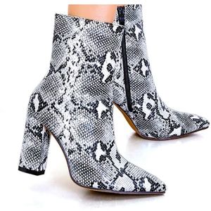Snakeskin Block Heel Bootie NWOT 39